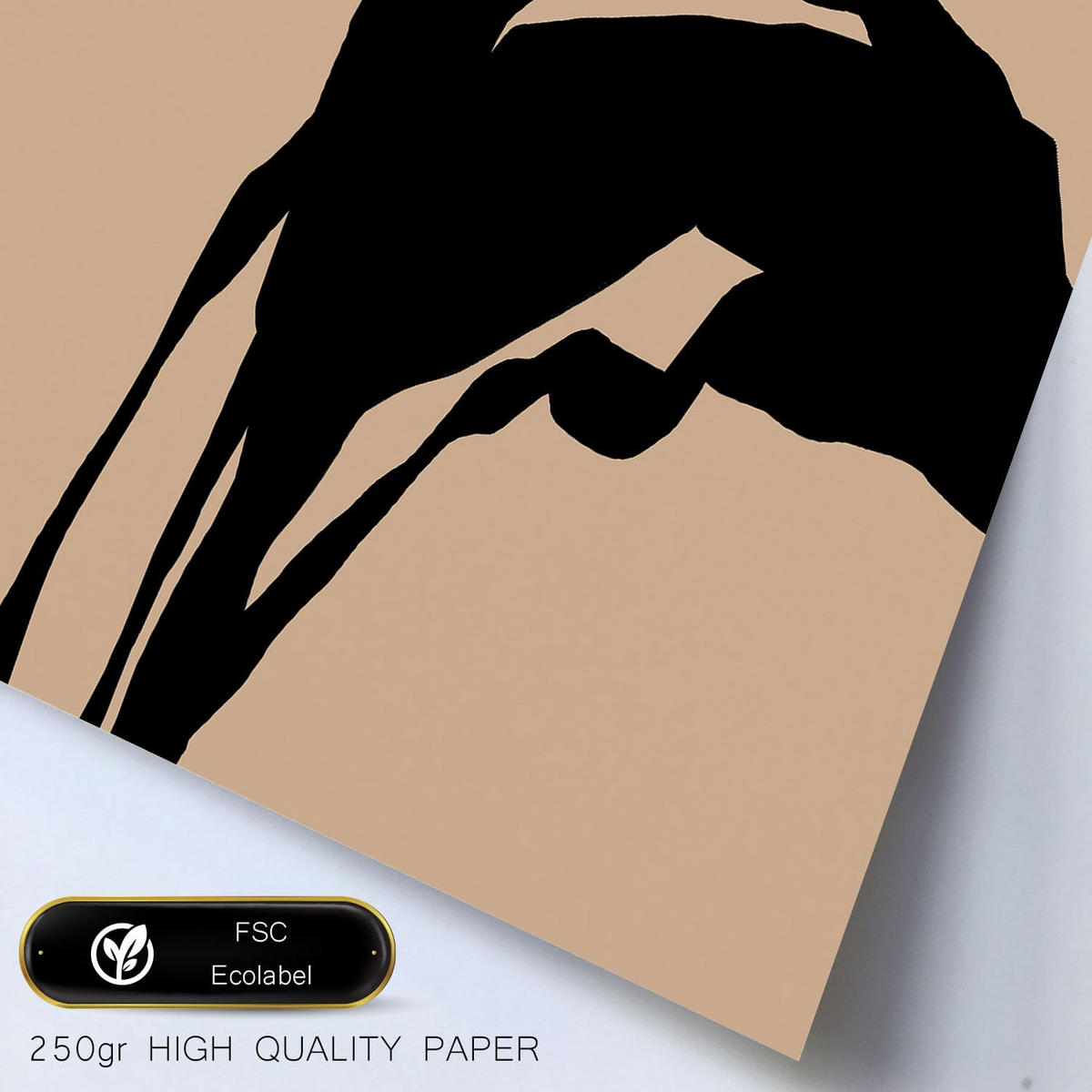 POSTER Set Mit 6 Kraftvoll In Abstrakter Form Ästhetische Dekorative Gemälde Für Ihr Wohnzimmer, Schlafzimmer Oder Zuhause A3 & A4 Schwarzer Rahmen - Schwarz, Papier (29/3cm) - Nacnic