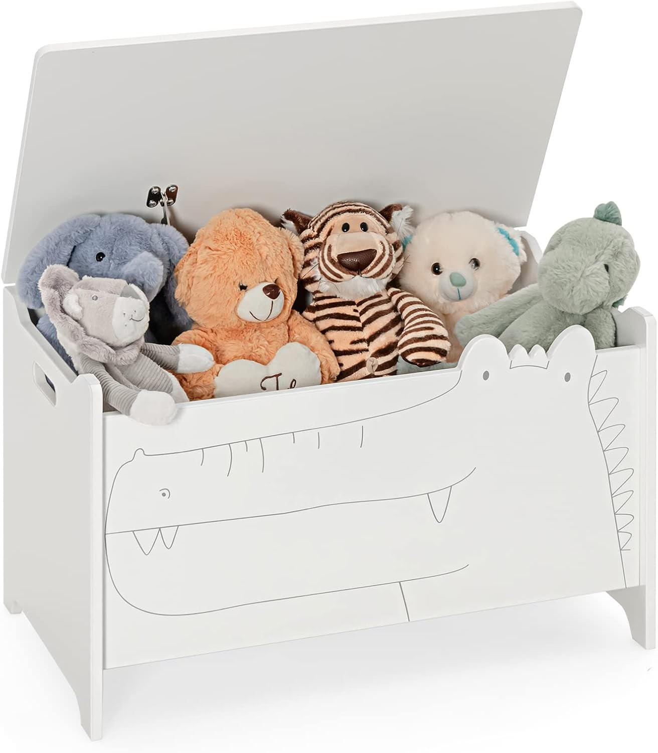 SPIELZEUGTRUHE Weiß - Weiß, Holz (33/60cm) - COSTWAY