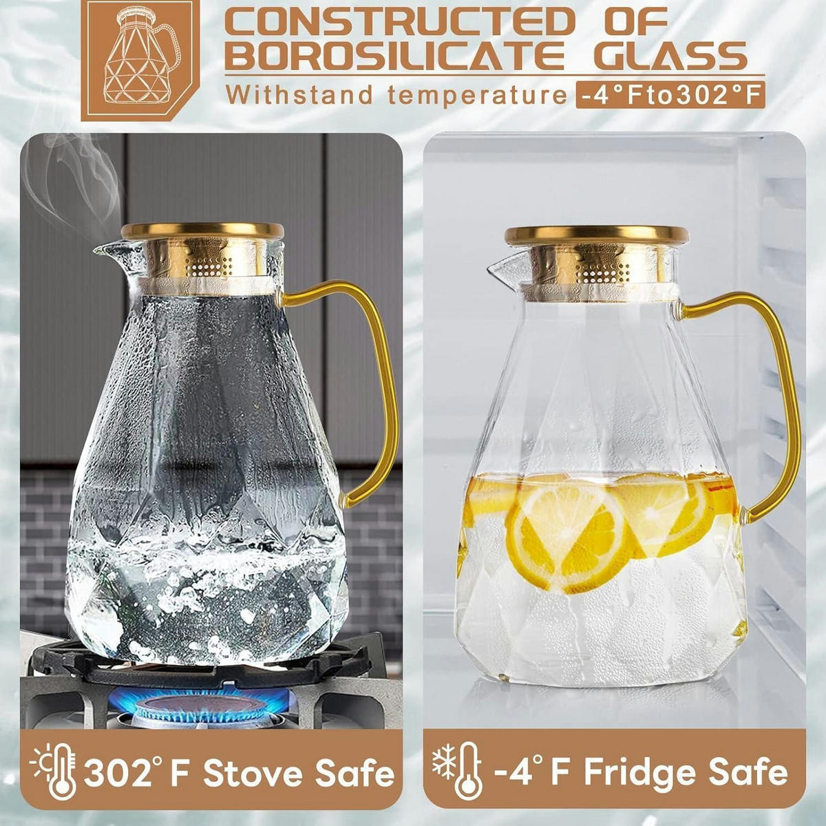 GLASKARAFFE mit Deckel 2.2 Liter - Transparent, Glas (15/15cm)