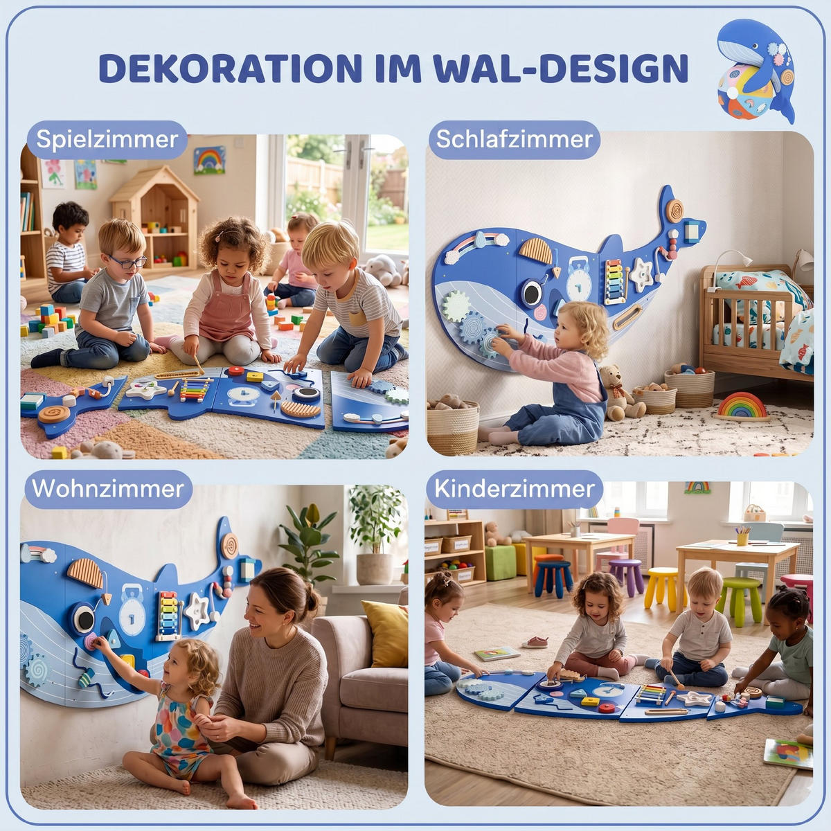 BUSY-BOARD MDF Holz Blau - Blau, Holzwerkstoff (55.5/4/120cm) - AIYAPLAY