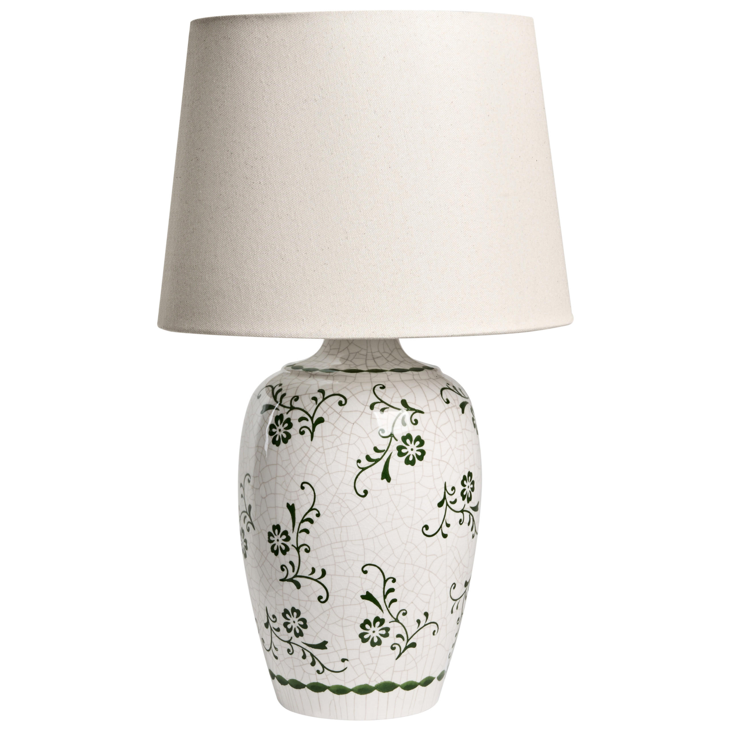 TISCHLAMPE Weiß Jinny - Weiß/Grün, Keramik (30/30/50cm) - Beliani