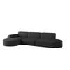 ECKSOFA Designer, Sofa L form MODENA 302 cm stoff Poso Schwarz Links - Schwarz, Holz (302/296cm) - Kaiser Möbel