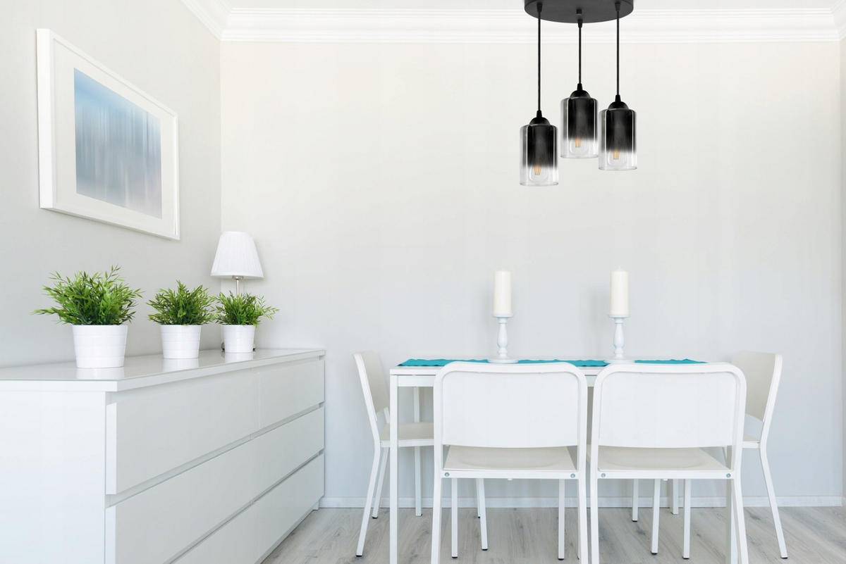 PENDELLEUCHTE GRAF - Transparent/Anthrazit, Glas/Metall (35/35/80cm) - kiki design