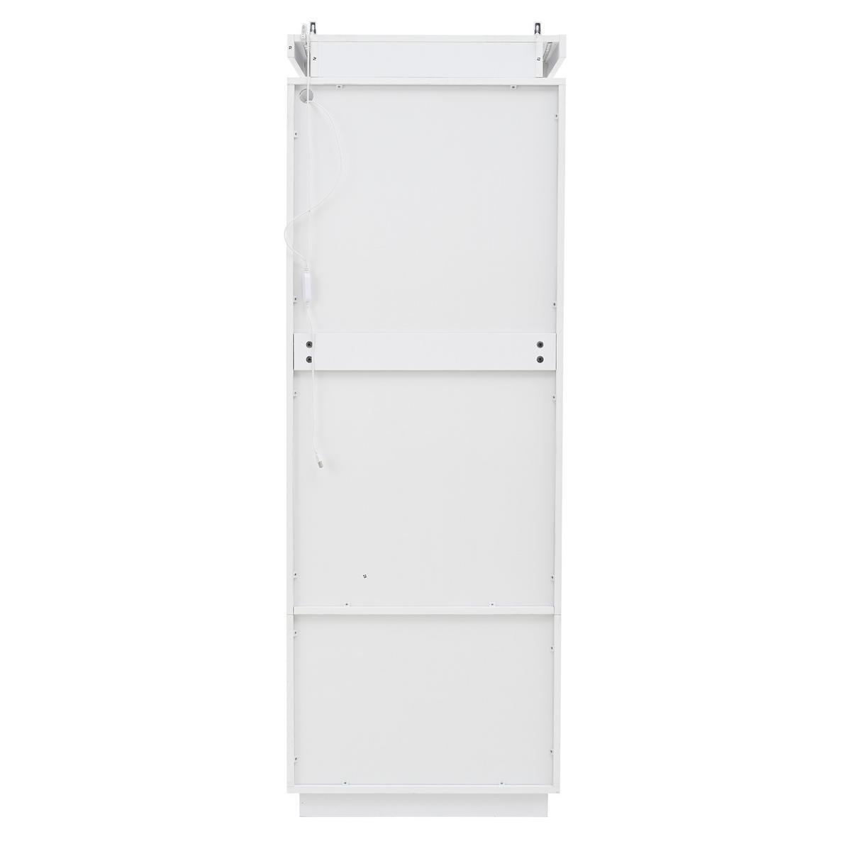 VITRINE LED Hochglanz Glasvitrine 2 Schubladen Weiß 171cm - Weiß, Holzwerkstoff (60/171/40cm) - FLIEKS
