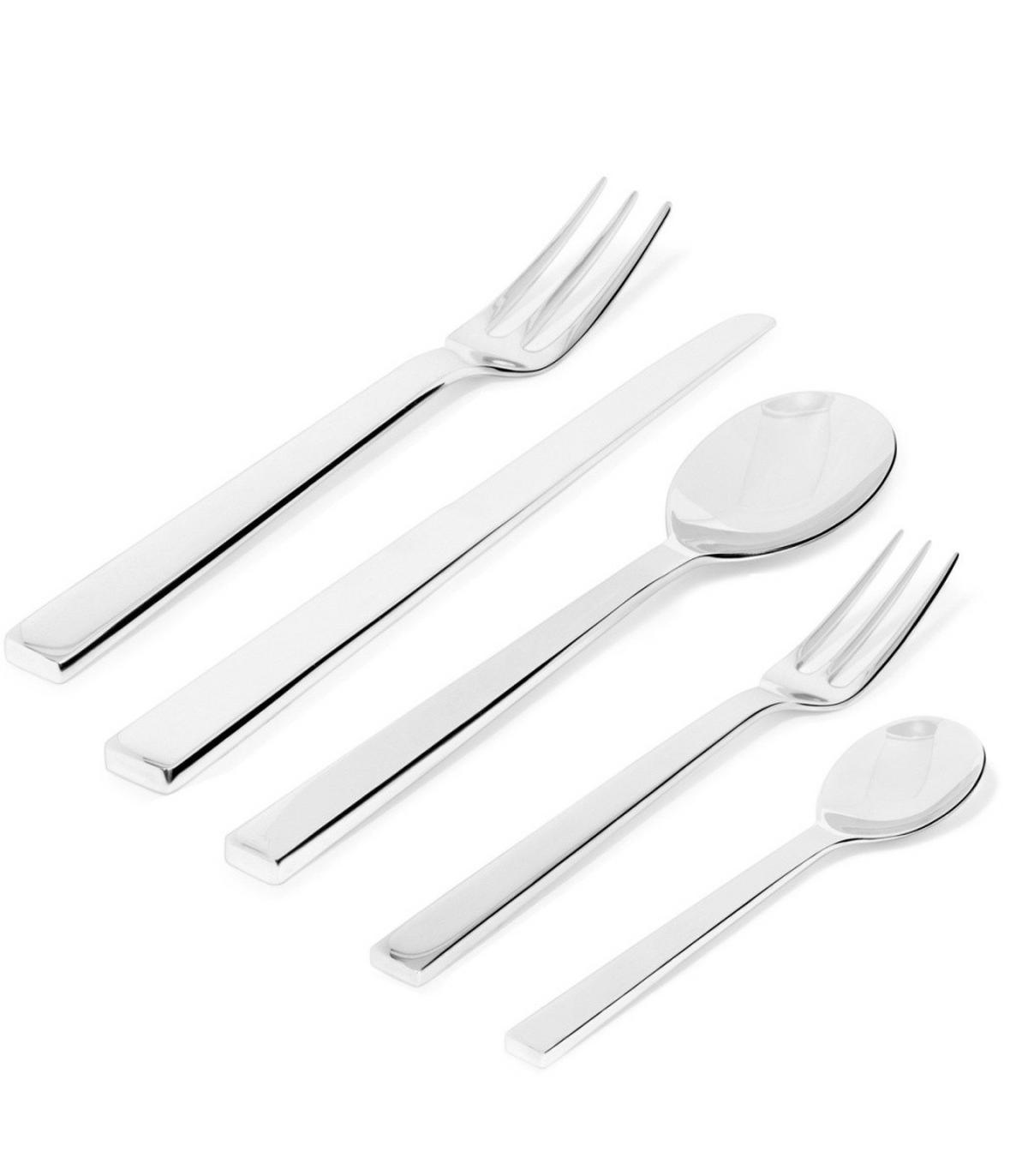 BESTECKSET Santiago - DC05S5 - 5-teilig - von David Chipperfield - Silberfarben, Metall - Alessi