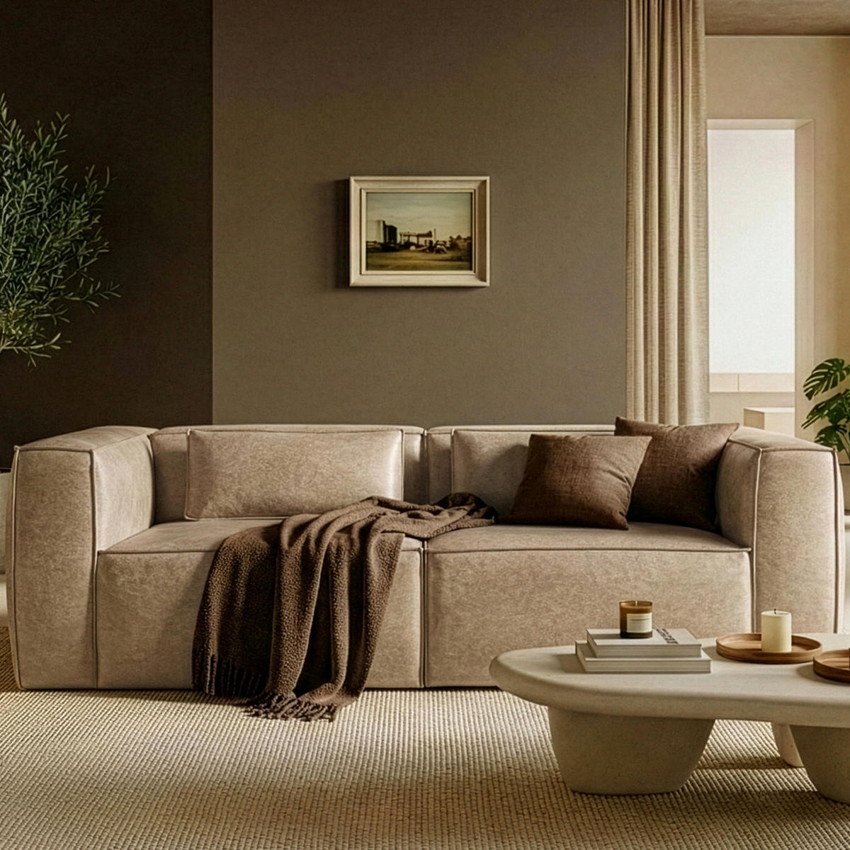 3-SITZER SOFA FEROX, Beige - Beige, Holz/Holzwerkstoff (240/73/96cm) - KONSIMO®