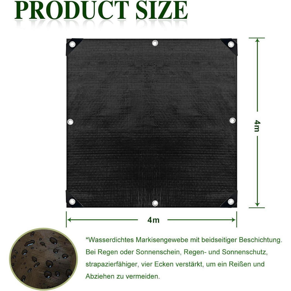 ABDECKPLANE 4x4M Tiefes Schwarz - Schwarz, Kunststoff (400/400/1cm)