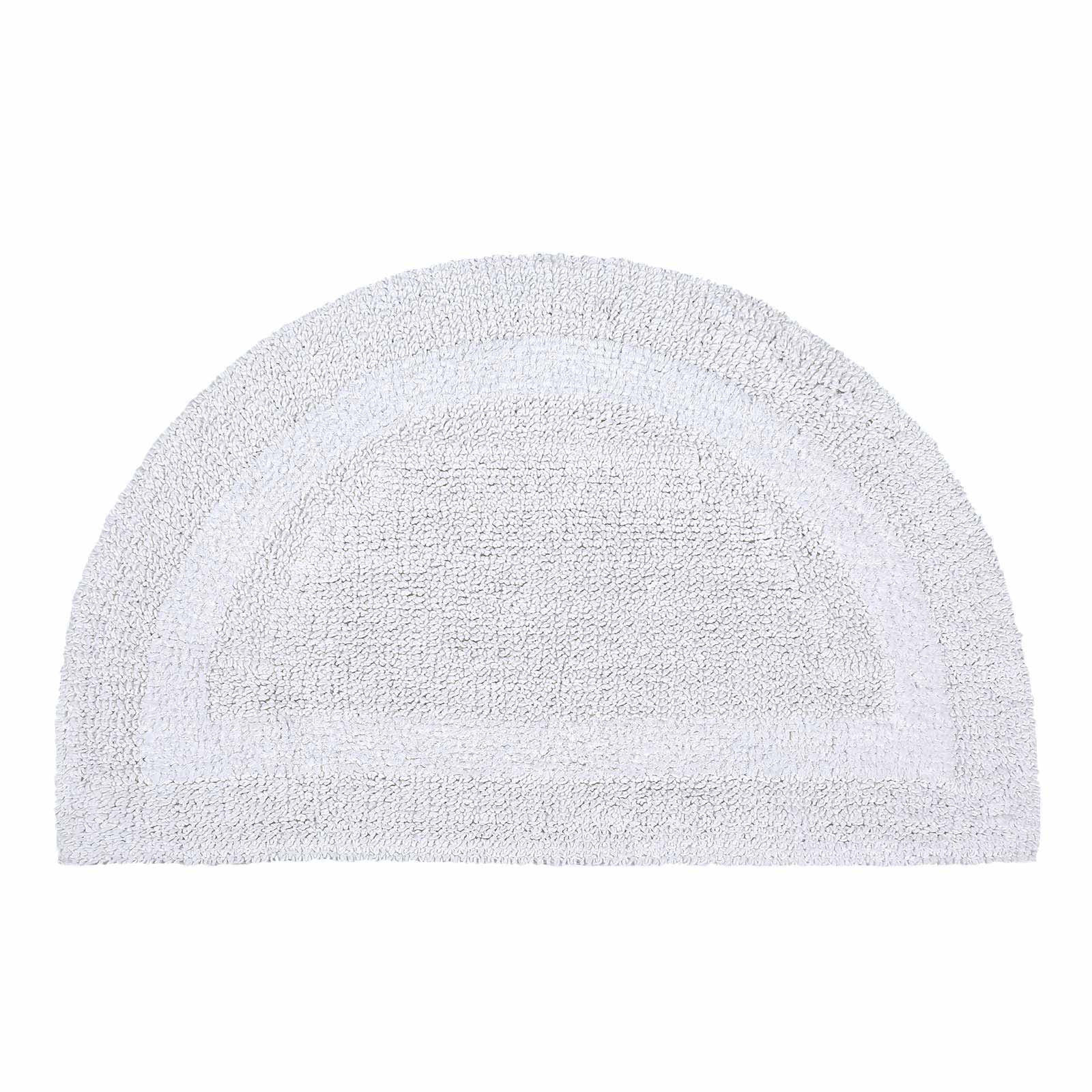 BADEMATTE halbrund 50/80 cm, 100% Baumwolle, wendbar - Weiß, Textil (50/80cm) - Homescapes