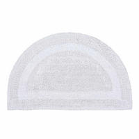 BADEMATTE halbrund 50/80 cm, 100% Baumwolle, wendbar - Weiß, Textil (50/80cm) - Homescapes