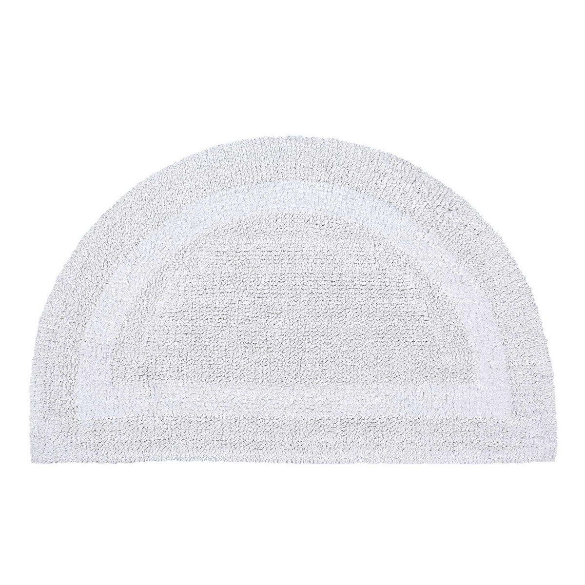 BADEMATTE halbrund 50/80 cm, 100% Baumwolle, wendbar - Weiß, Textil (50/80cm) - Homescapes