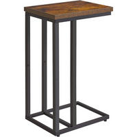 BEISTELLTISCH C-Form Rustikal Braun/Schwarz - Multicolor, Metall (40/30/63cm)