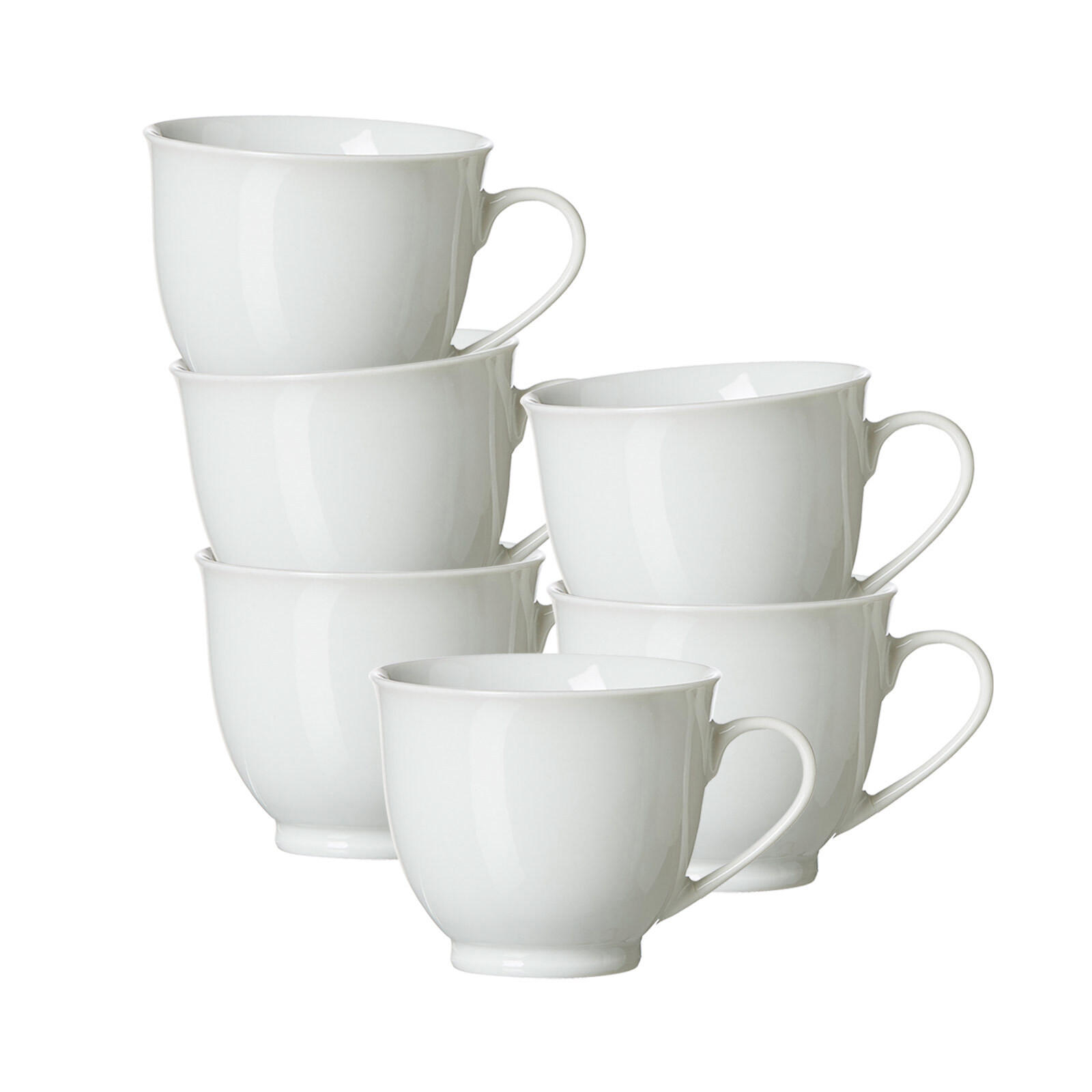KAFFEETASSEN Bianco Rondo weiß 180 ml 6er Set - Weiß, Keramik (0.18L) - Ritzenhoff Breker