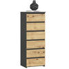 KOMMODE CL6, Grau-Artisan, 40x35x109 cm - Eiche Artisan/Grau, Holz (40/109/35cm) - Milordbikes