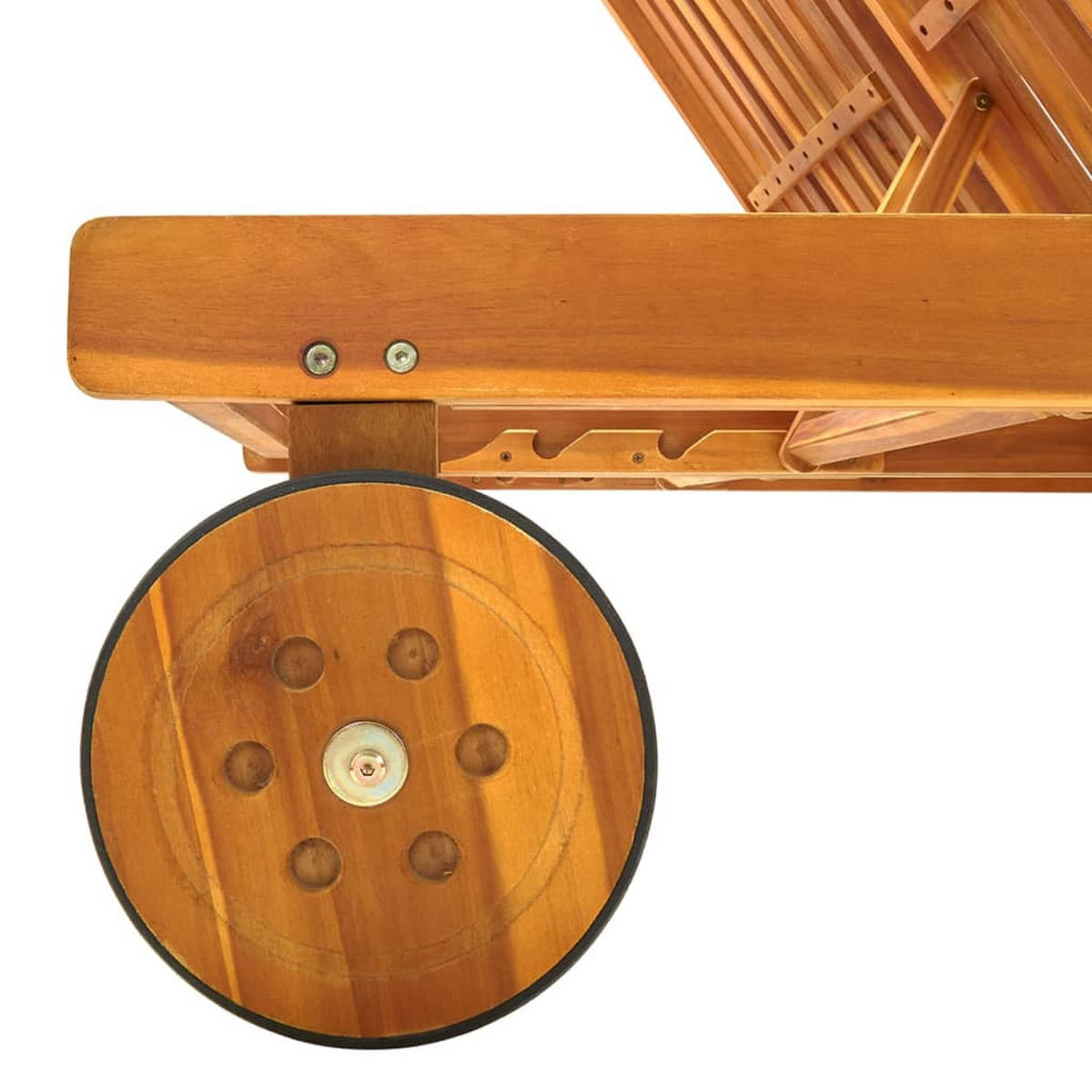 DOPPEL-SONNENLIEGE Massivholz Akazie - Braun, Holz (123/85/199cm) - vidaXL