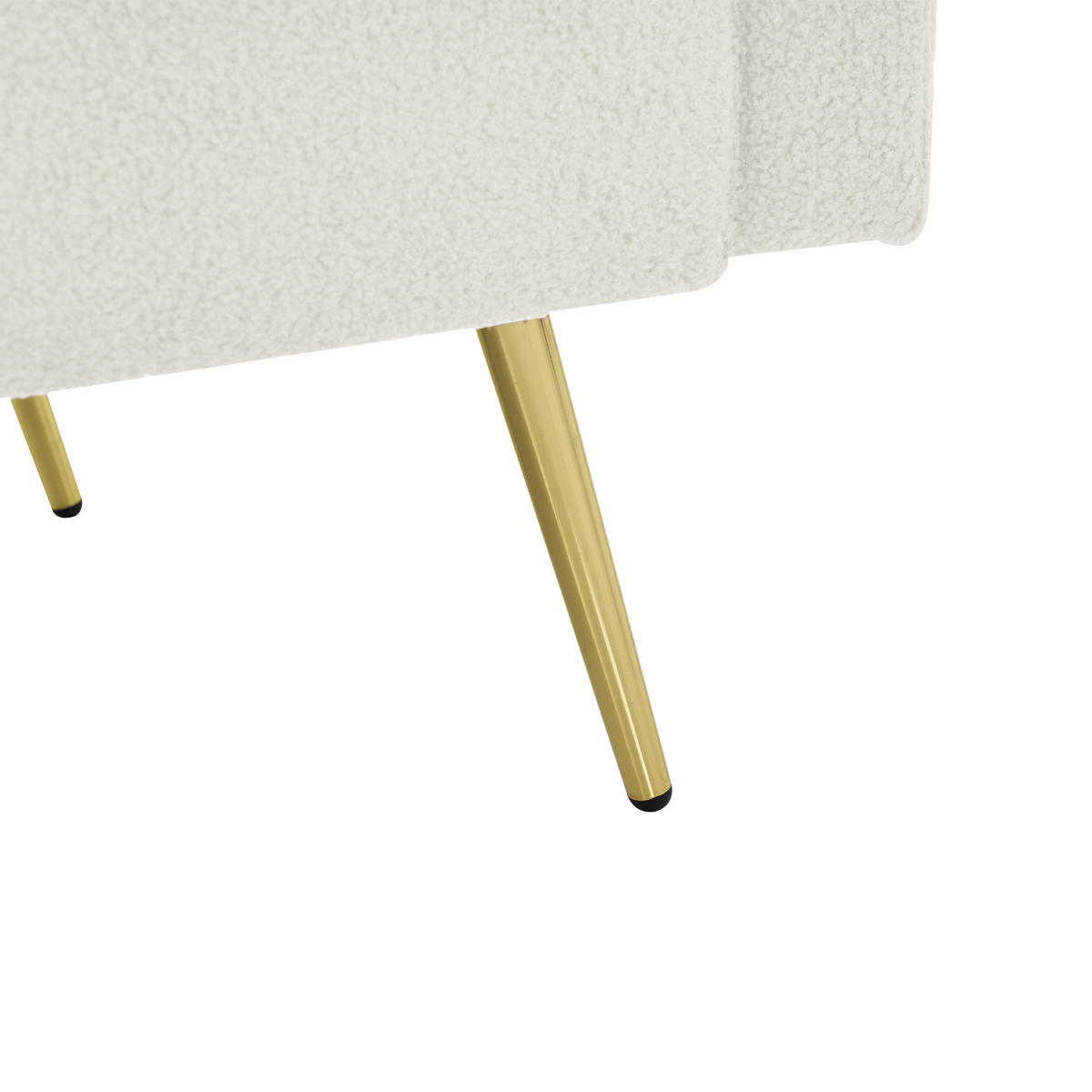 2-SITZER-SOFA Sherpa Weiß mit Bettfunktion und 2 Seitentaschen - Weiß, Holzwerkstoff/Textil (175/72/64cm) - WISHDOR