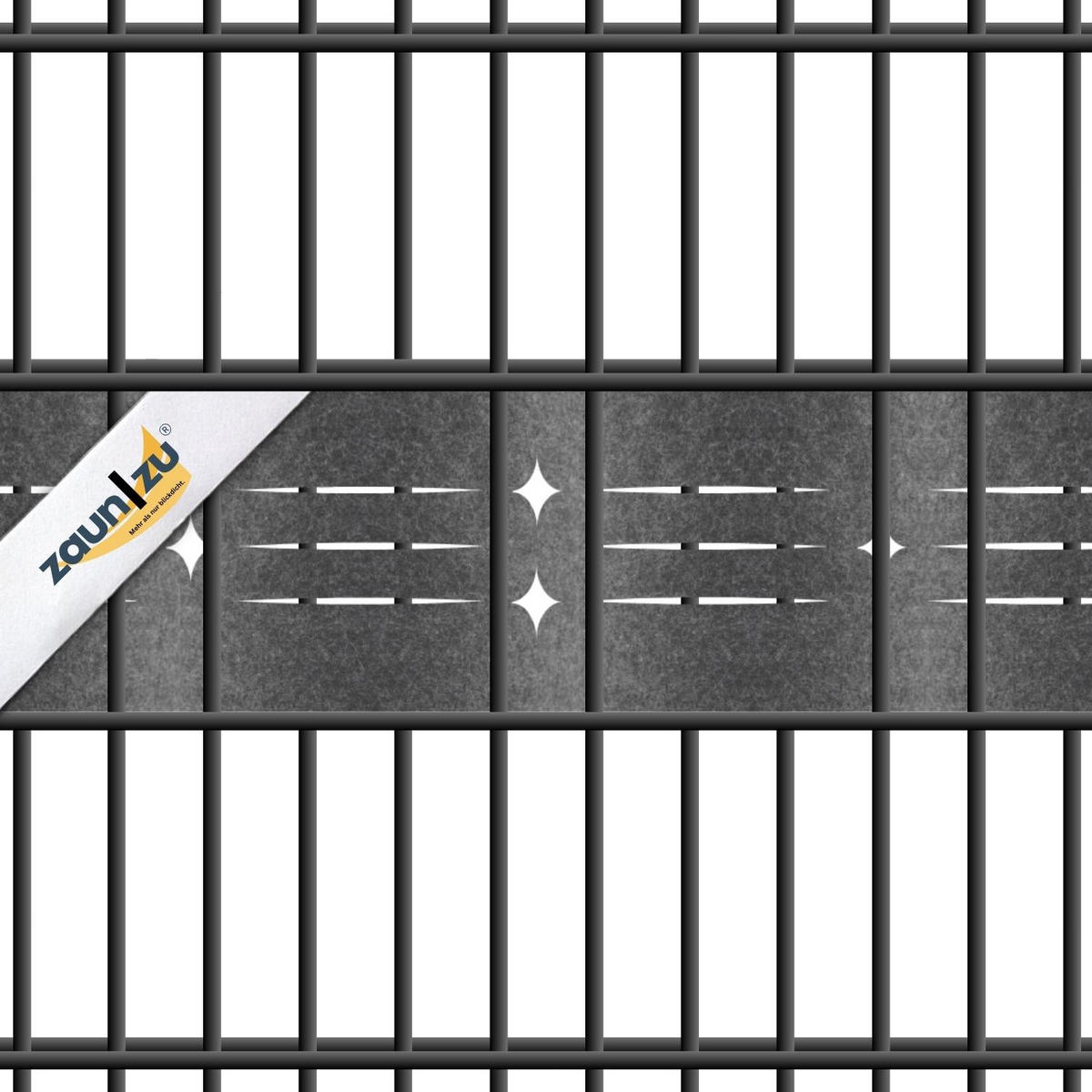 SICHTSCHUTZSTREIFEN Design Vlies Dekor Starline Einzelstreifen Schwarzgrau 2,55m - Schwarz, Kunststoff (260/19cm) - ZAUN|ZU