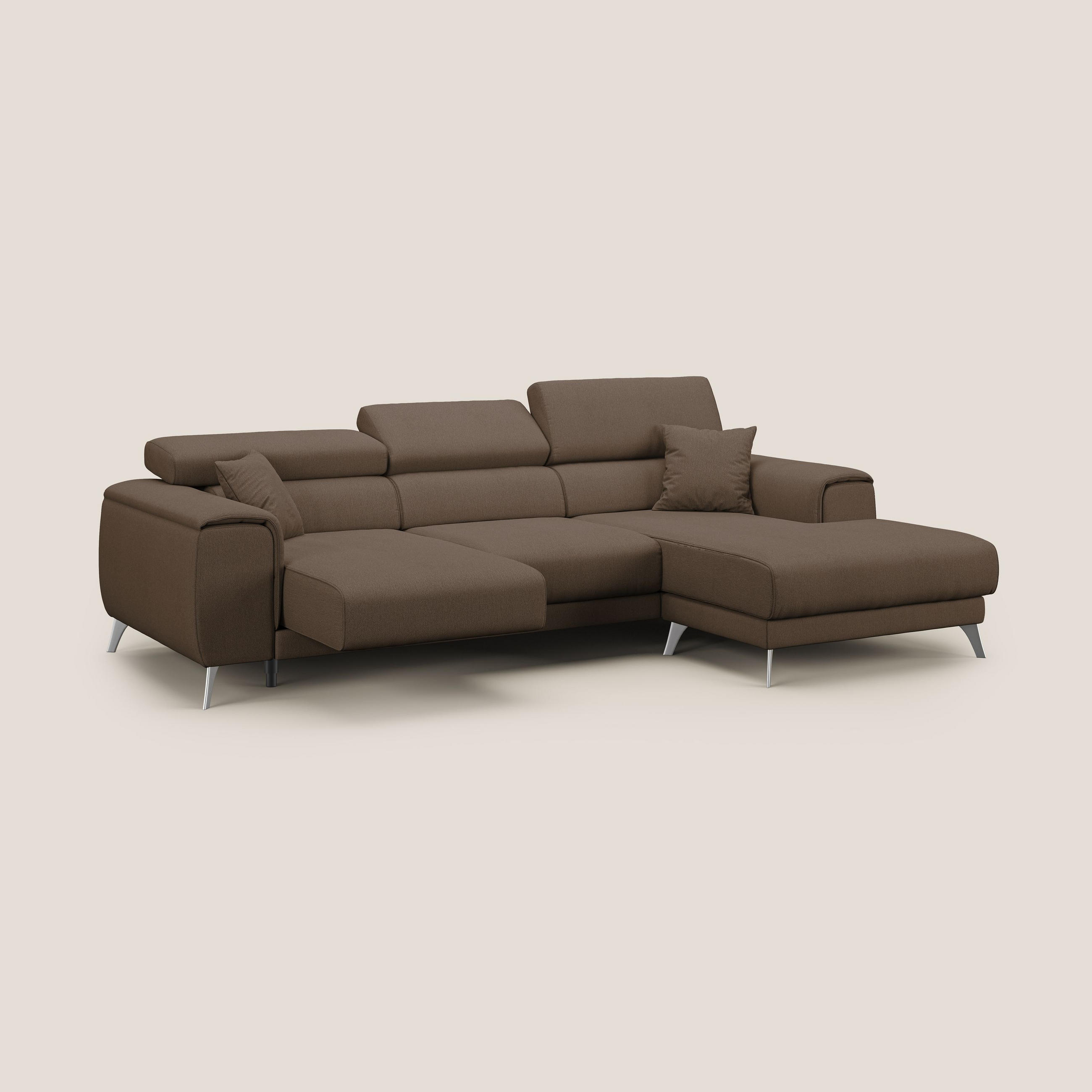 ECKSOFA RECHTS Fusion - Braun, Textil (260/102cm) - Divani.store