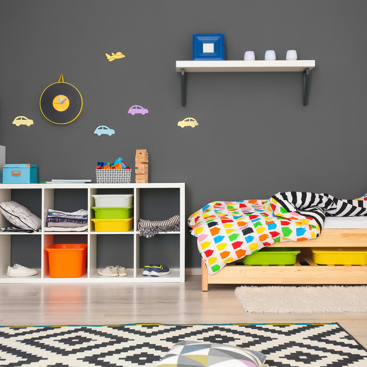 8XAUFBEWAHRUNGSKORB - Weiß/Grau, Kunststoff/Metall (35.5/10/25.5cm) - Relaxdays