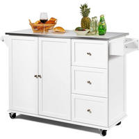 KÜCHENINSEL Weiß - Weiß, Holz (46/92/135cm) - COSTWAY