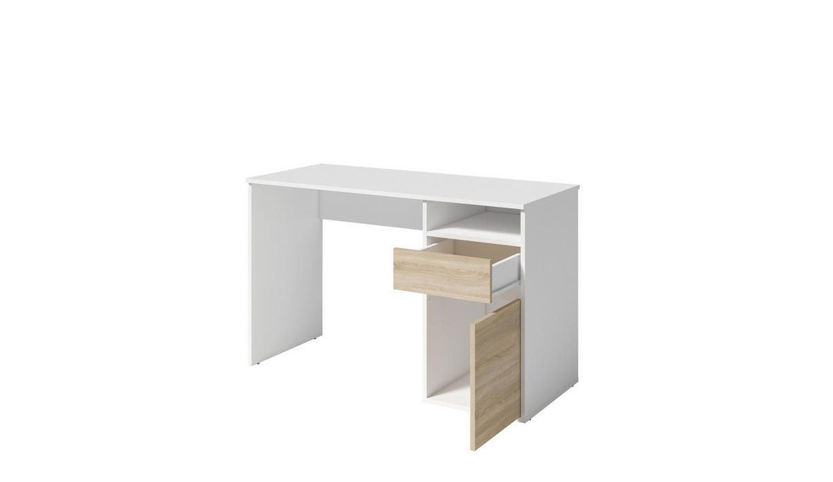 SCHREIBTISCH REGIS 120x53x75,5 cm Bürotisch Computertisch, Weiß - Weiß, Holzwerkstoff (53/120/75.5cm) - MASSENO