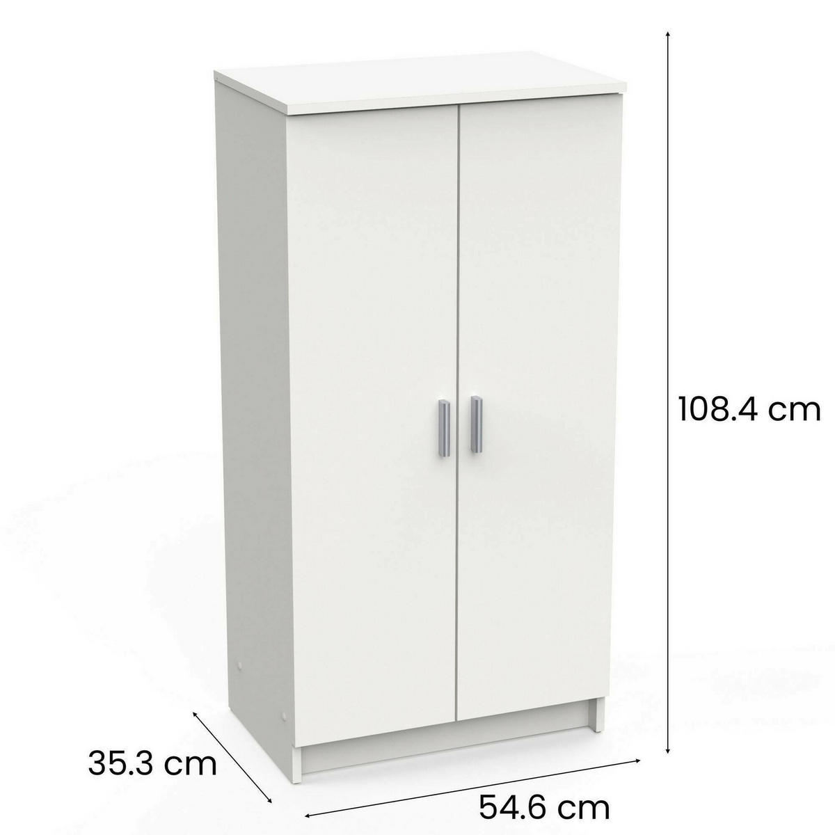 SCHUHSCHRANK Weiß 36/55/108 cm - Weiß, Holzwerkstoff (55/108.4/36cm) - DMORA