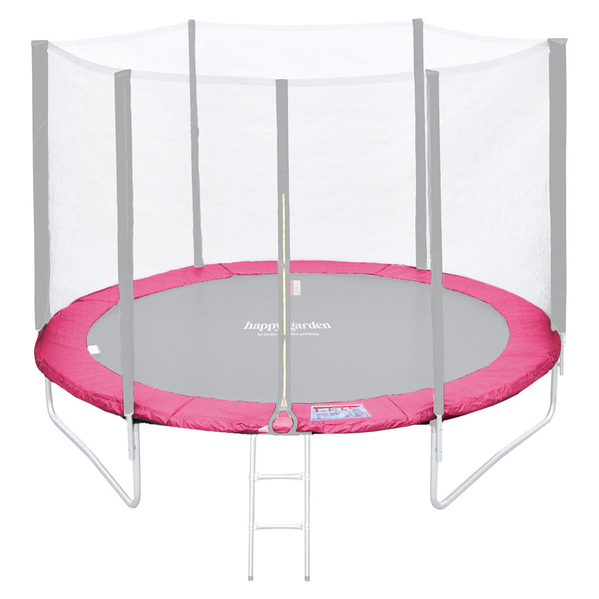 SCHUTZMATTE Canberra Grau und Pink Ø245 cm - Grau, Kunststoff (245/245/1.25cm) - Happy Garden