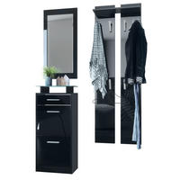GARDEROBE Loret Front in Schwarz Hochglanz - Schwarz Hochglanz, Holzwerkstoff (140/200/23cm) - Vladon