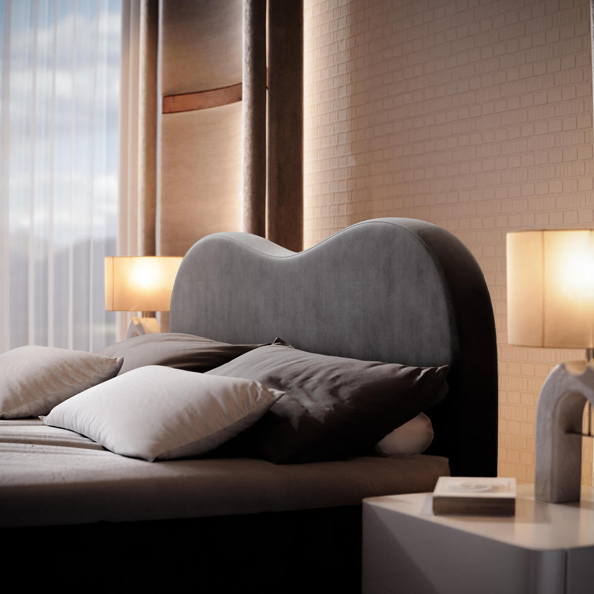 BOXBETT FLUVIA M 180x200 cm mit Matratze und Topper - Schwarz - Schwarz, Holz (180/200cm) - MASSENO