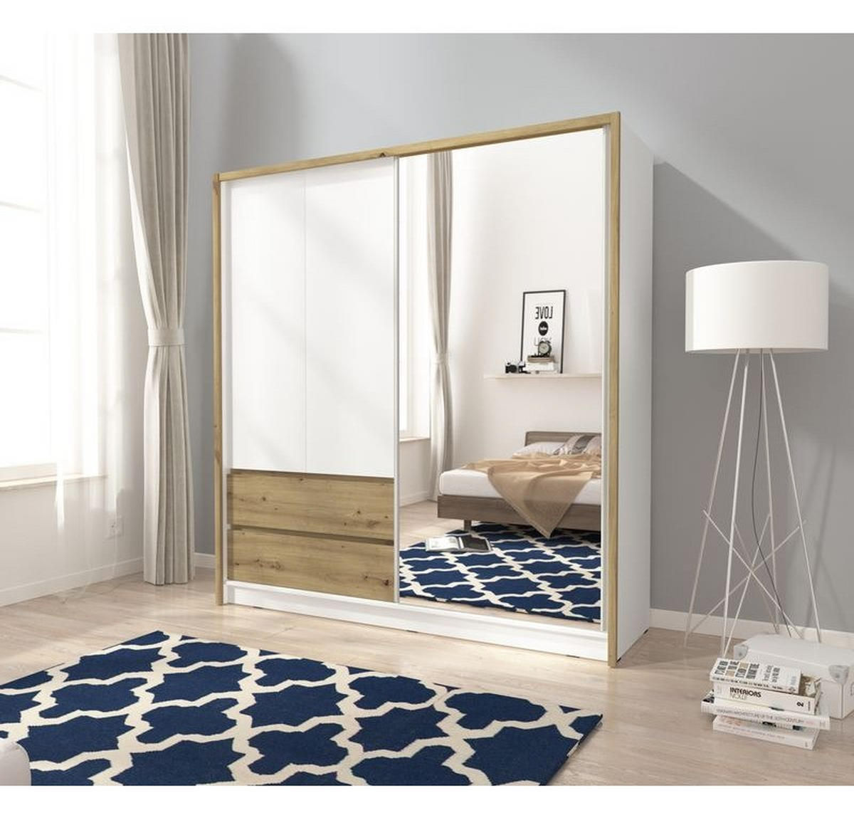 KLEIDERSCHRANK – 204 cm – Sara – Eiche - Eiche Artisan, Holzwerkstoff (204/214/62cm) - hi-markt