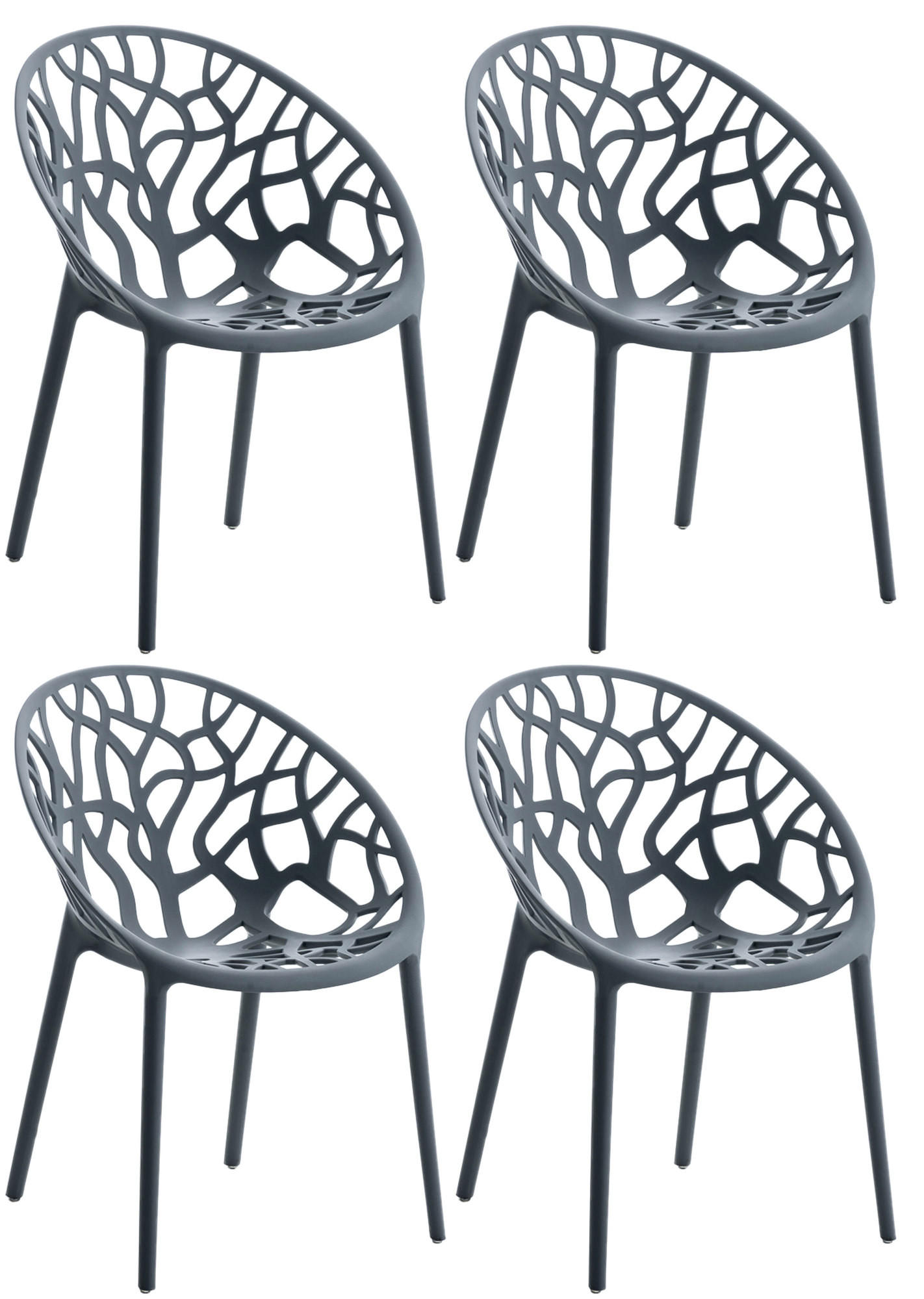 STUHL Holle - 2er Set anthrazit - Grau, Kunststoff (59/60/80cm) - TPFLiving
