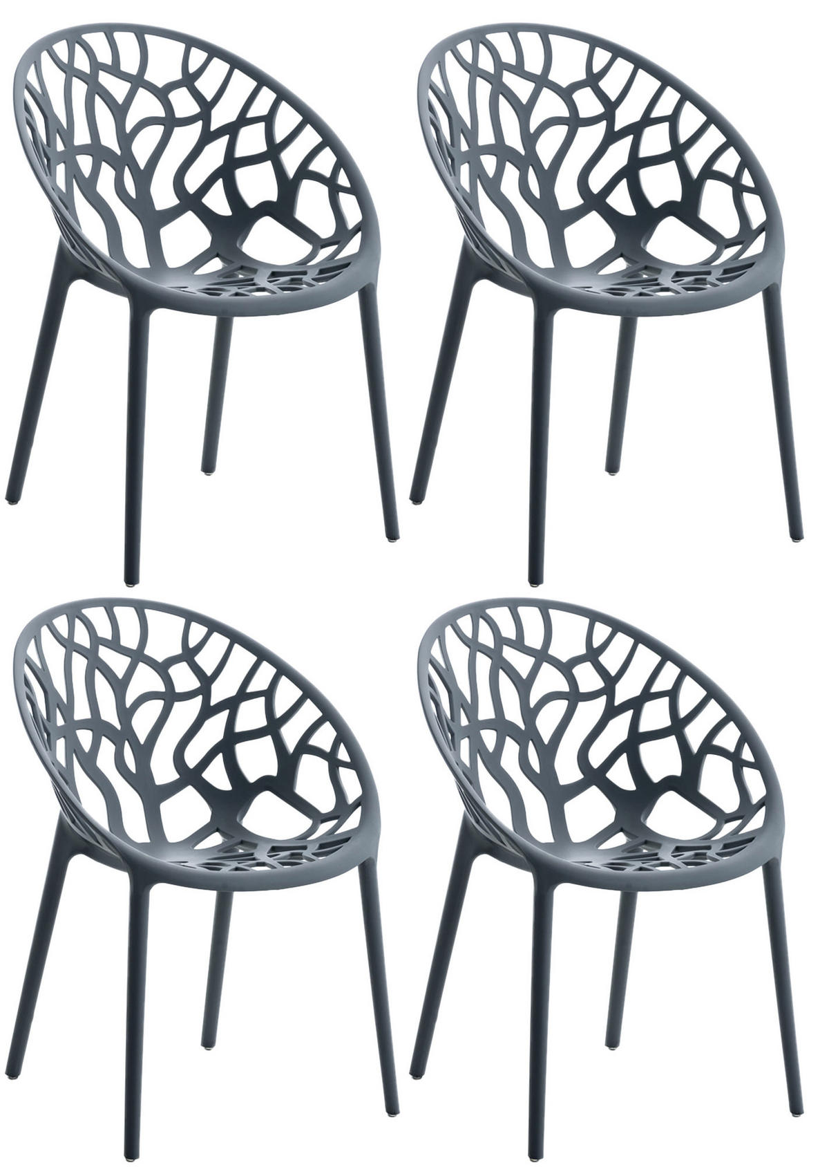 STUHL Holle - 2er Set anthrazit - Grau, Kunststoff (59/60/80cm) - TPFLiving