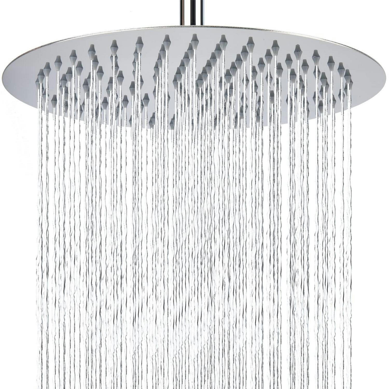 REGENBRAUSE 40 cm Edelstahl Chrom - Silberfarben, Metall (40/12.7/40cm)