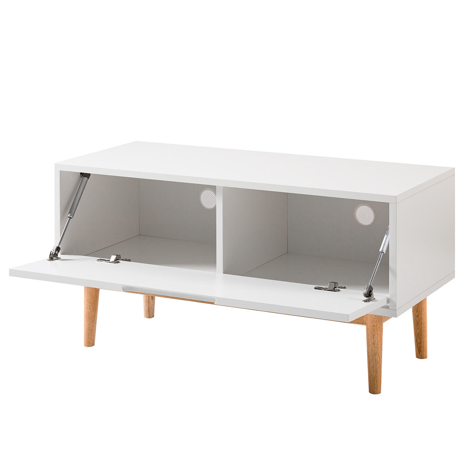 GARDEROBENBANK - Eichefarben/Weiß, Holzwerkstoff (95/49/40cm) - home24