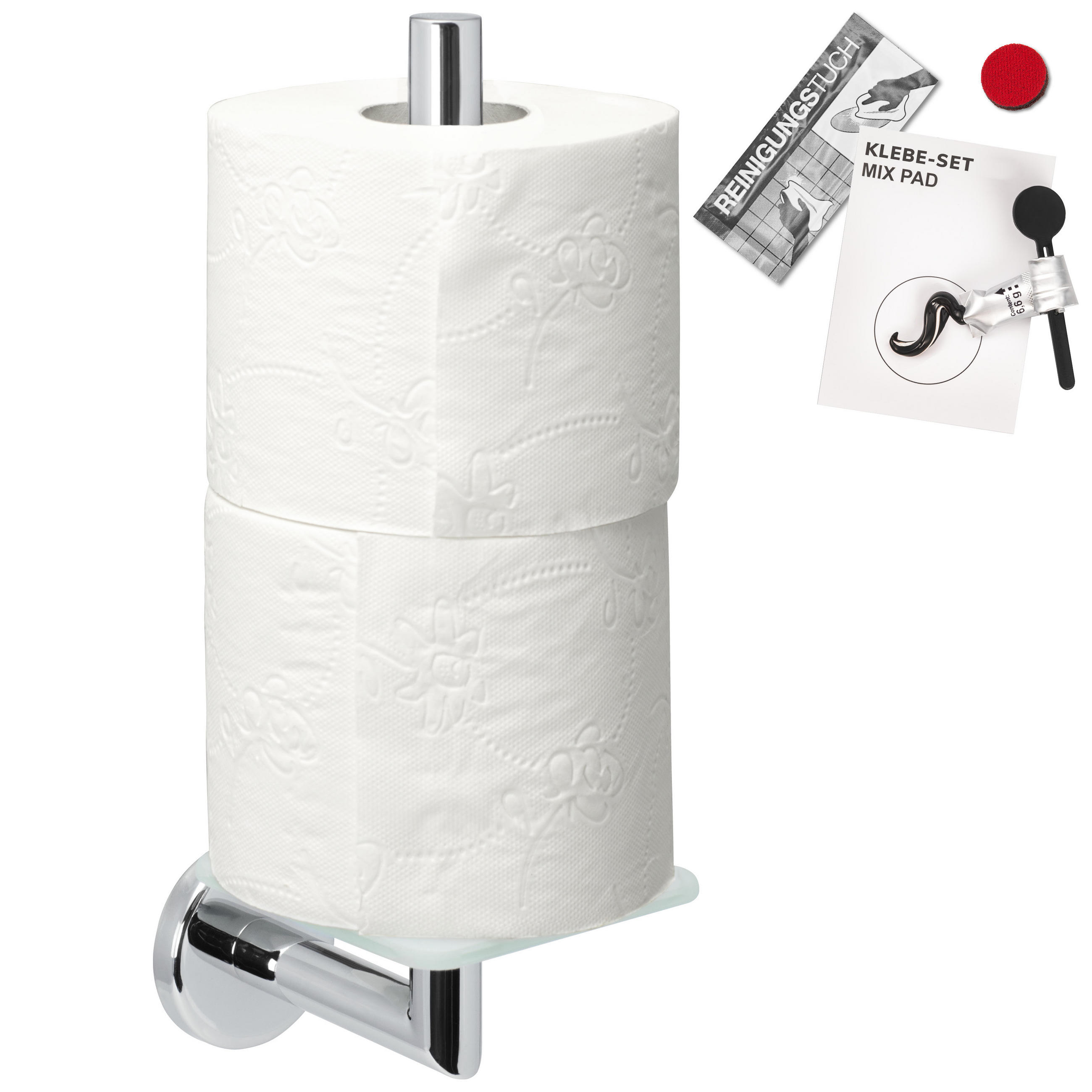 ERSATZ-TOILETTENPAPIERHALTER Lucente, Edelstahl - Chromfarben, Metall (10/29/14cm) - bremermann