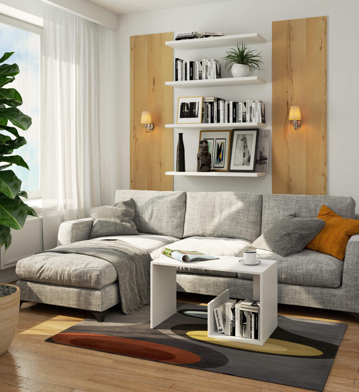 COUCHTISCH Weiß 45/80/40 - Weiß, Holzwerkstoff (40/80/45cm) - RAUMHIRSCH FURNITURE