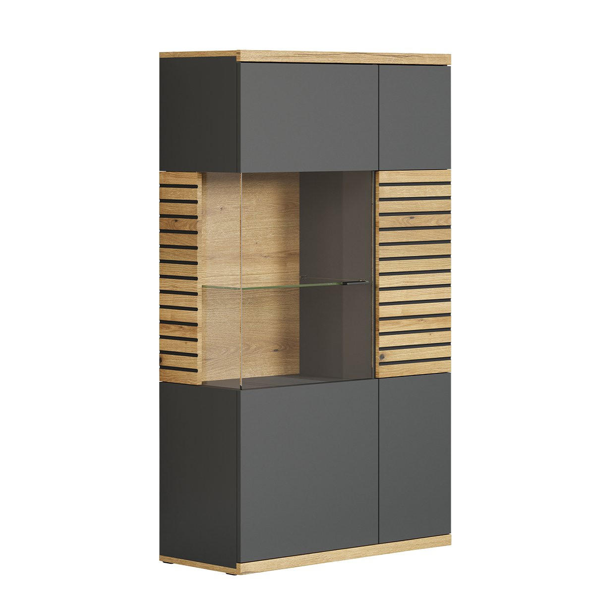 HIGHBOARD Norris Anthrazit - Anthrazit, Holzwerkstoff (80/146/37cm) - Trendteam