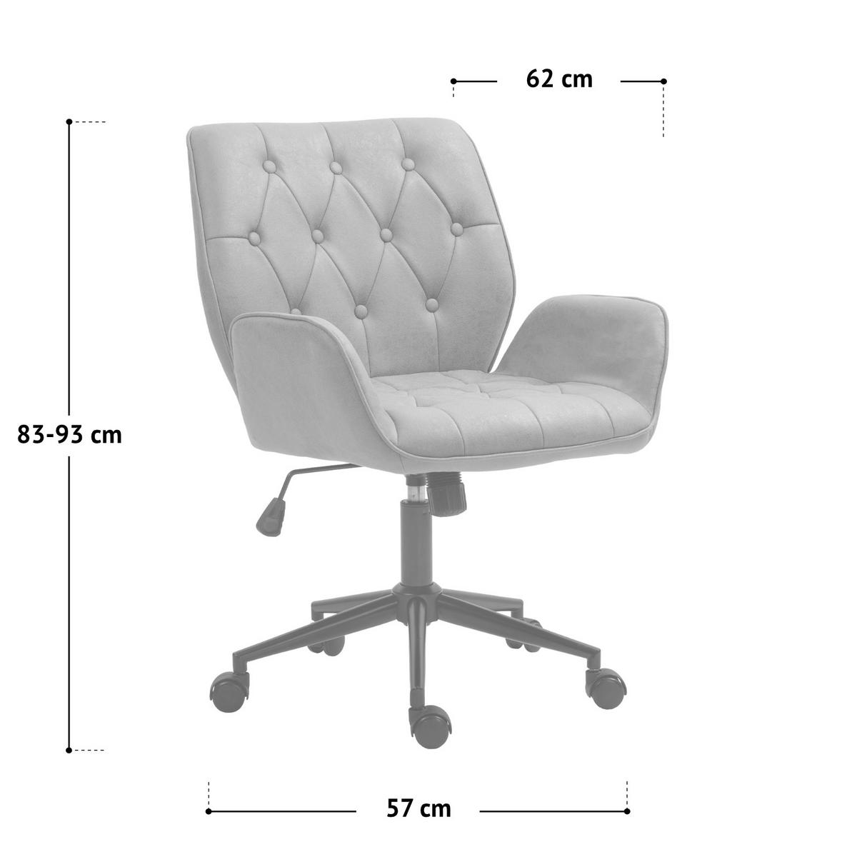 BÜROSTUHL GABRIEL Cognac - Cognac/Schwarz, Textil/Metall (57/93/62cm) - SVITA