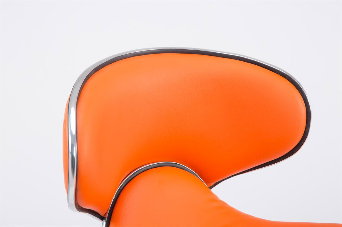 BARHOCKER 2er Set Lederlook orange - Chromfarben/Orange, Textil/Metall (46/88/49cm) - CLP