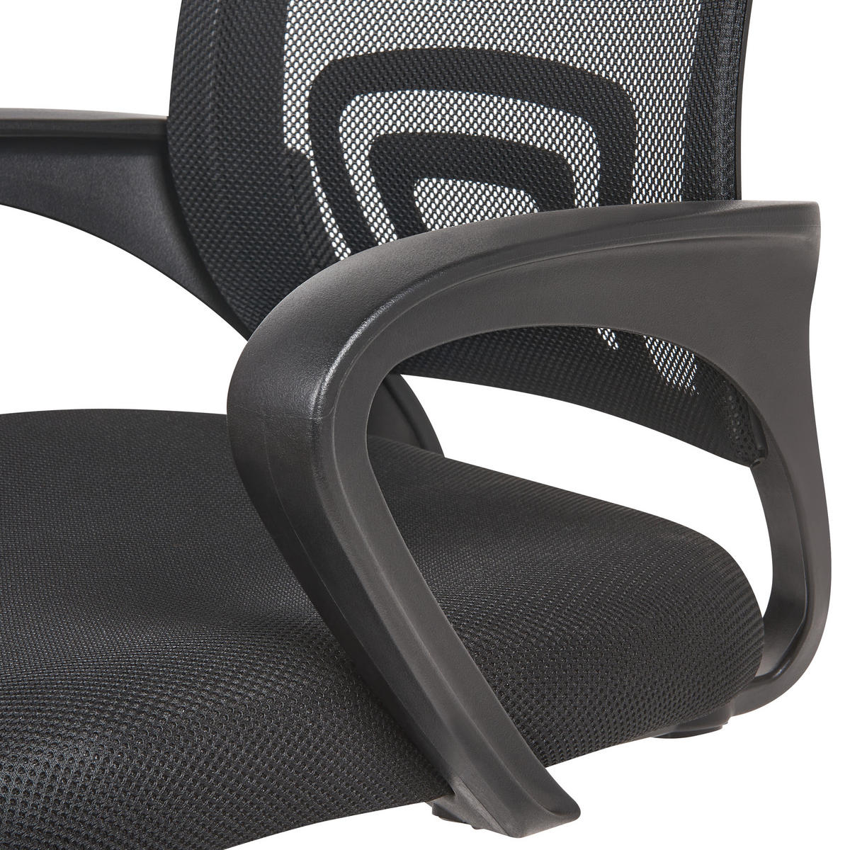 BÜROSTUHL Schwarz Solid - Silberfarben/Schwarz, Textil (60/88/60cm) - Beliani