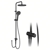 ÜBERKOPFBRAUSESET Edelstahl Regendusche Kopfbrause Schwarz - Schwarz, Metall (25/110/35cm) - Kaket