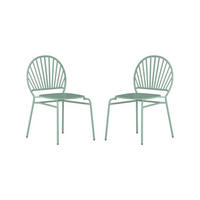 GARTENSTUHL stapelbar 2er-Set - Metall - Mandelgrün - CEDEIRA von MYLIA - Grün, Metall (58.5/82/50cm) - Vente-Unique
