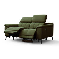 RELAXSOFA FIERO 2-Sitzer mit 2 Relaxfunktionen, olivgrün - Schwarz/Olivgrün, Holzwerkstoff/Textil (170/82/103cm) - Courtois Laville