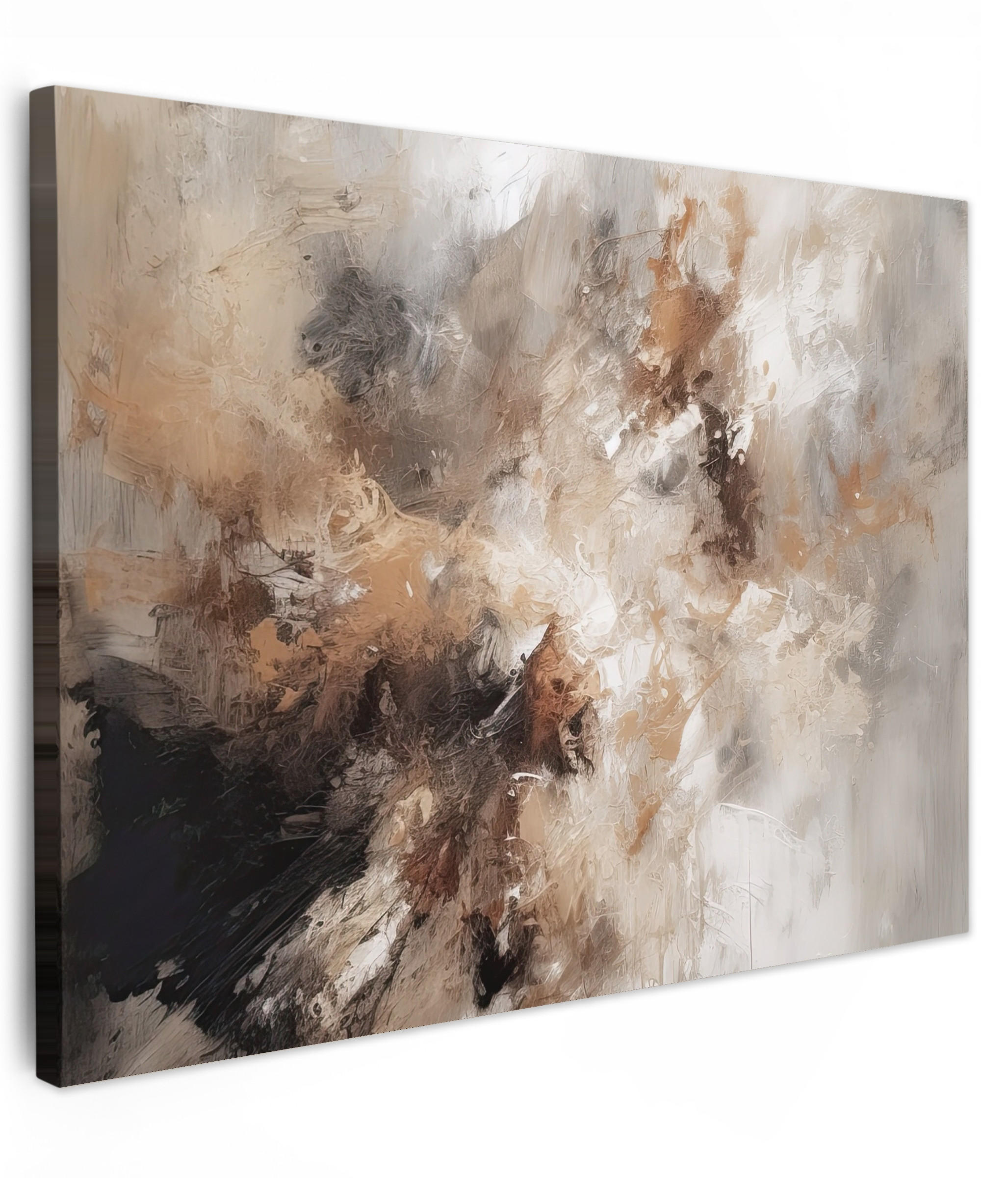 MuchoWow OBRAZ NA PLÁTNĚ Barva - abstraktní - béžová - umění 80x60 cm