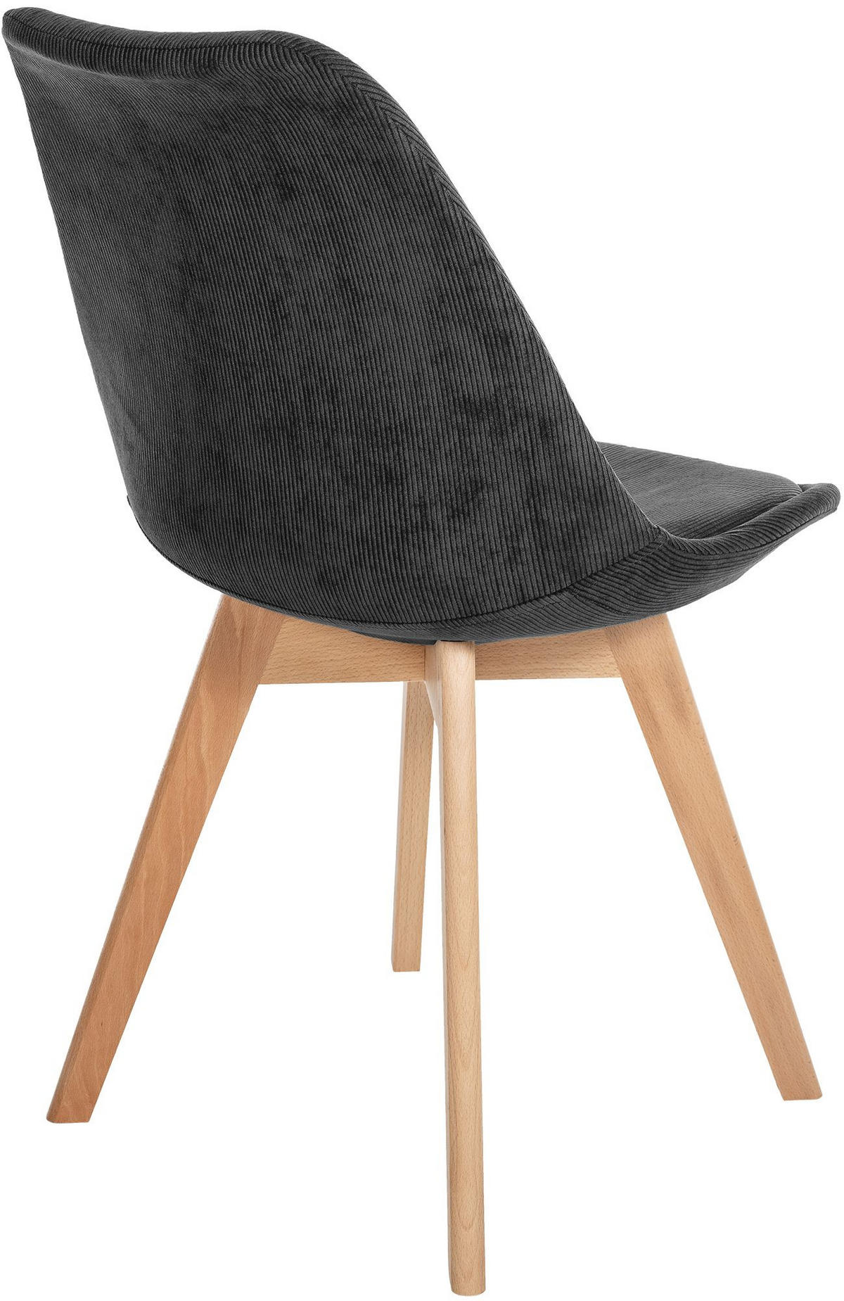 STUHL Cord Anthrazit - Eukalyptusholzfarben/Anthrazit, Holz/Textil (49/83/50cm) - CLP