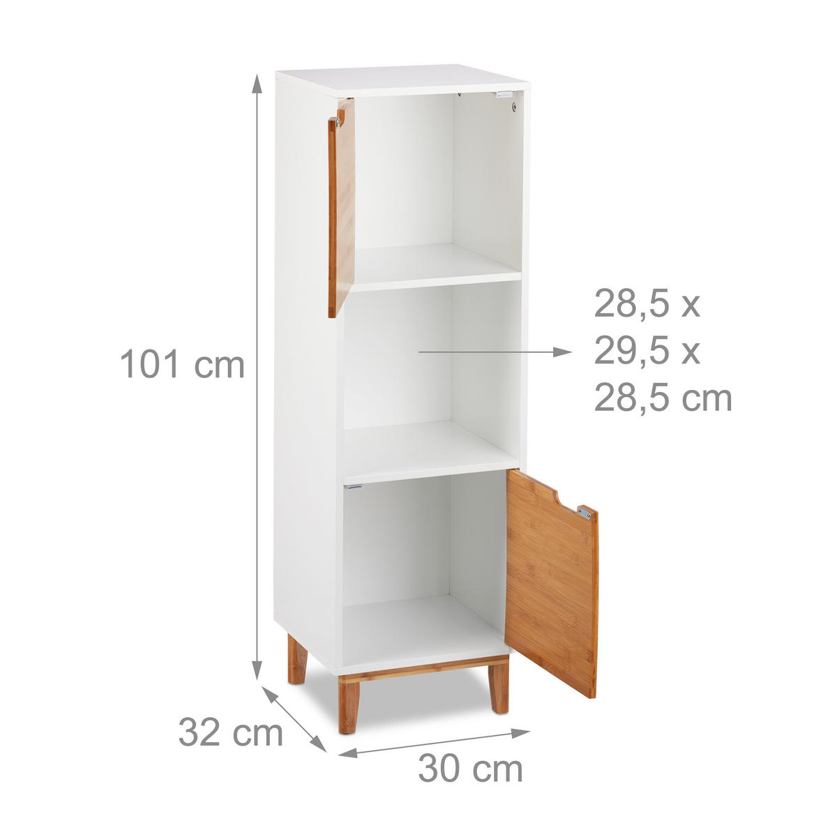 STANDREGAL - Multicolor, Holz/Holzwerkstoff (32/101/30cm) - Relaxdays