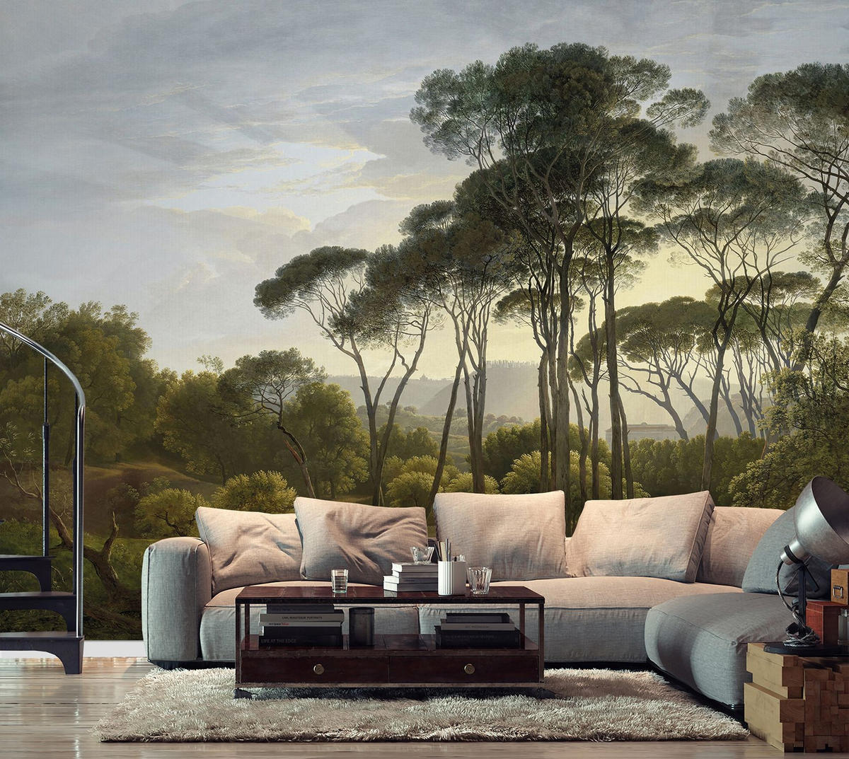 FOTOTAPETE italienische Landschaft 371 x 280 cm - Grün, Papier (371/280cm) - Sanders & Sanders