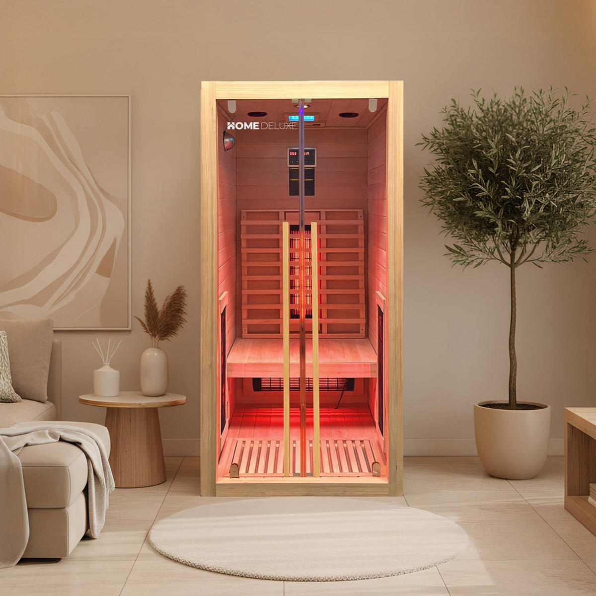 INFRAROTKABINE SONORA S - Größe: S - Naturfarben, Holz (90/190/90cm) - Home Deluxe