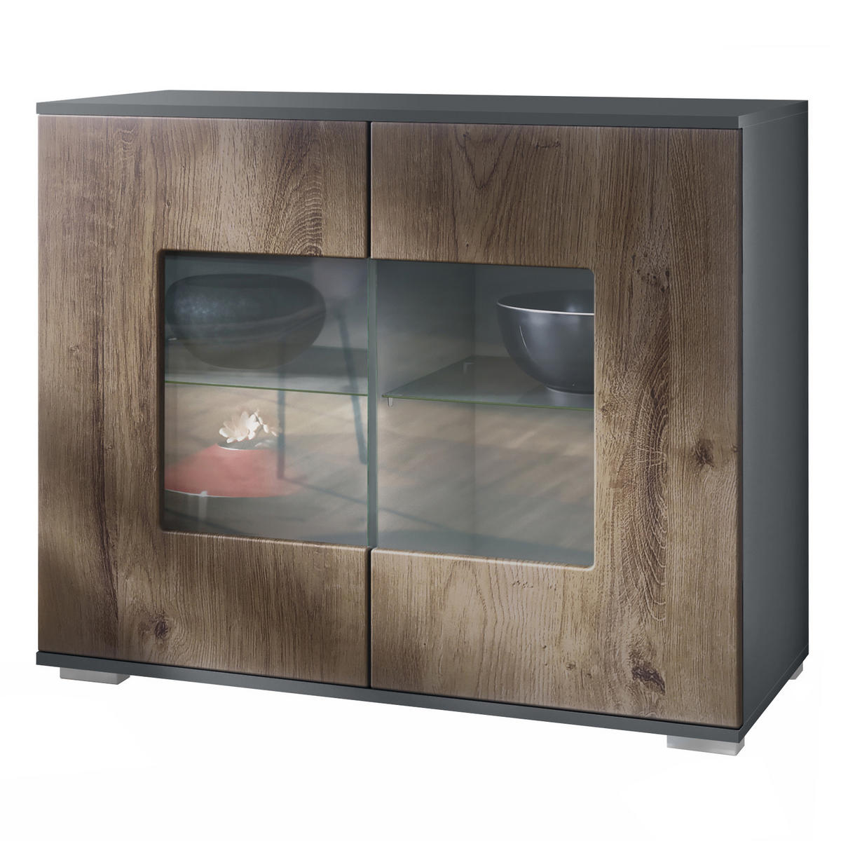 KOMMODE Grömitz Eiche Ribbeck - Alteiche, Holzwerkstoff (92.5/75.5/35cm) - Vladon