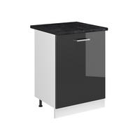 KUCHYNSKÁ SPODNÁ SKRINKA R-Line, Antracit vysoký lesk/biely, 60 cm s 1 dverami antrasiitti työtaso - biela/antracitová, kompozitné drevo (60/81.6/60cm) - Vicco