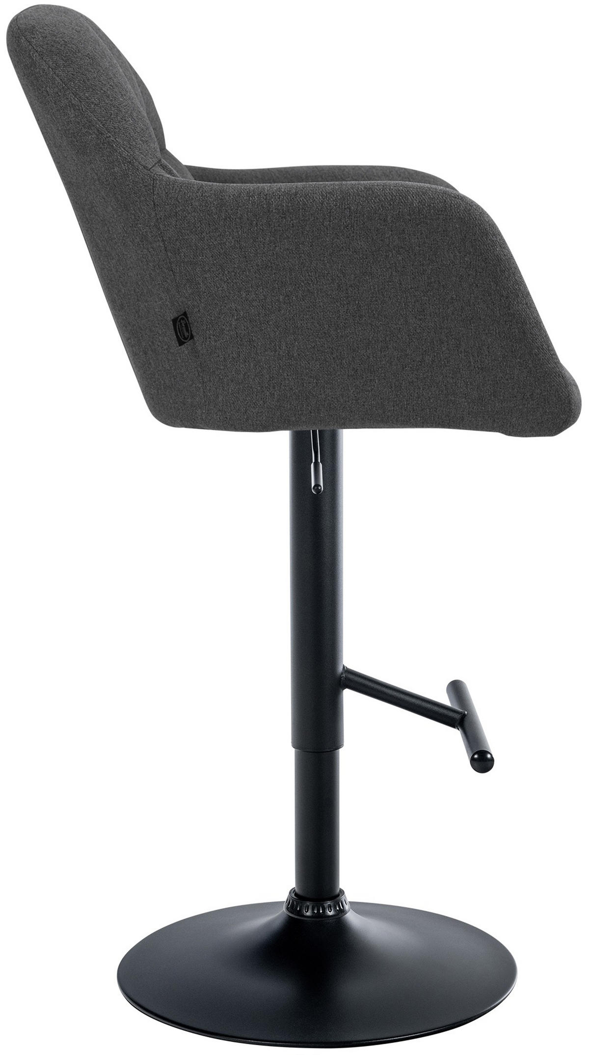 BARHOCKER Nardo Stoff schwarz dunkelgrau - Dunkelgrau/Schwarz, Textil/Metall (57/118/59cm) - TPFLiving